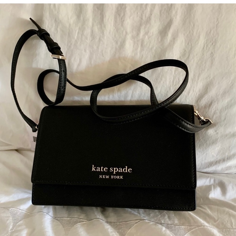 Kate Spade NWT black leather clutch/cross body - Picture 10 of 10